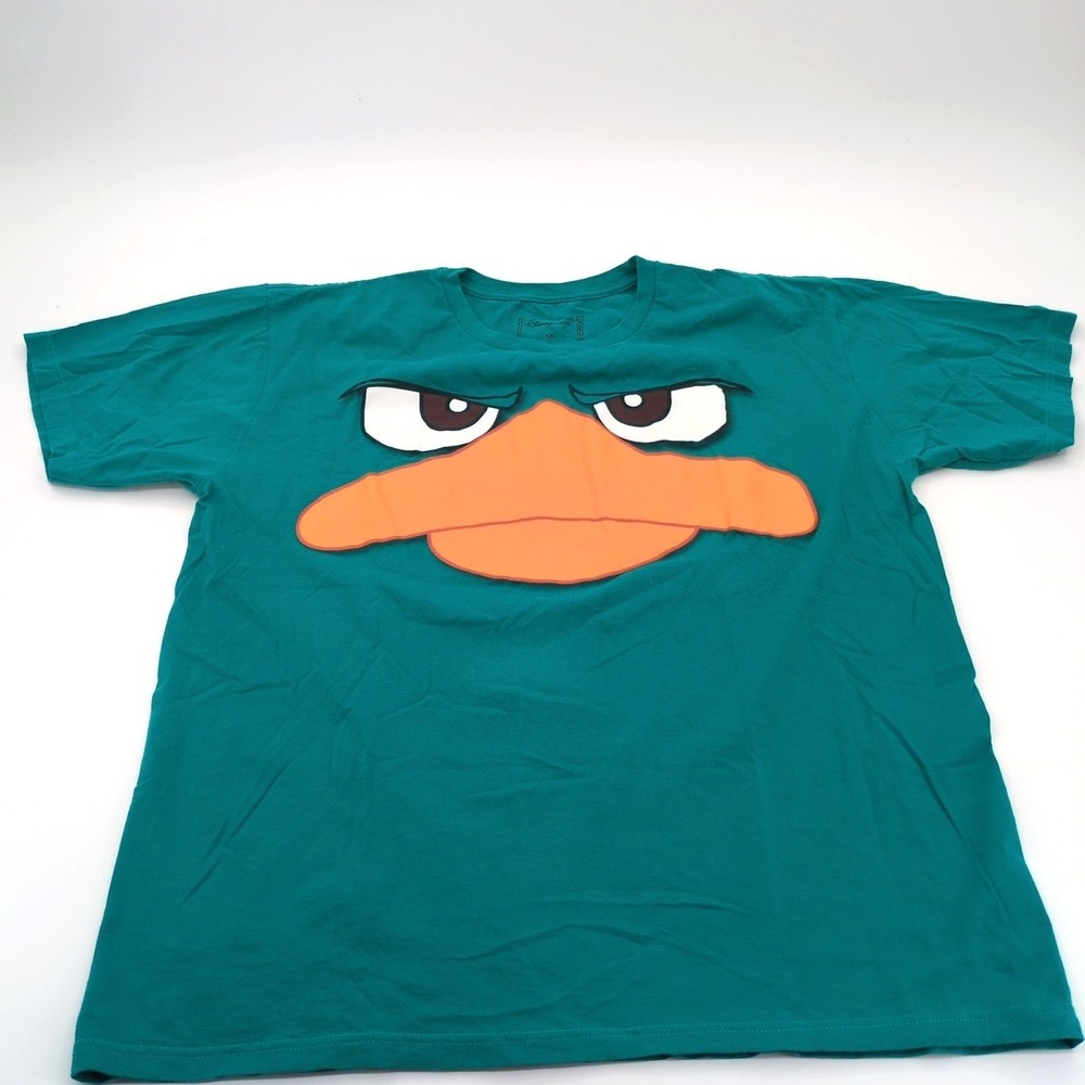 Disney Phineas and Ferb Perry the Platypus T-Shirt Men's Size XXL Teal Agent P